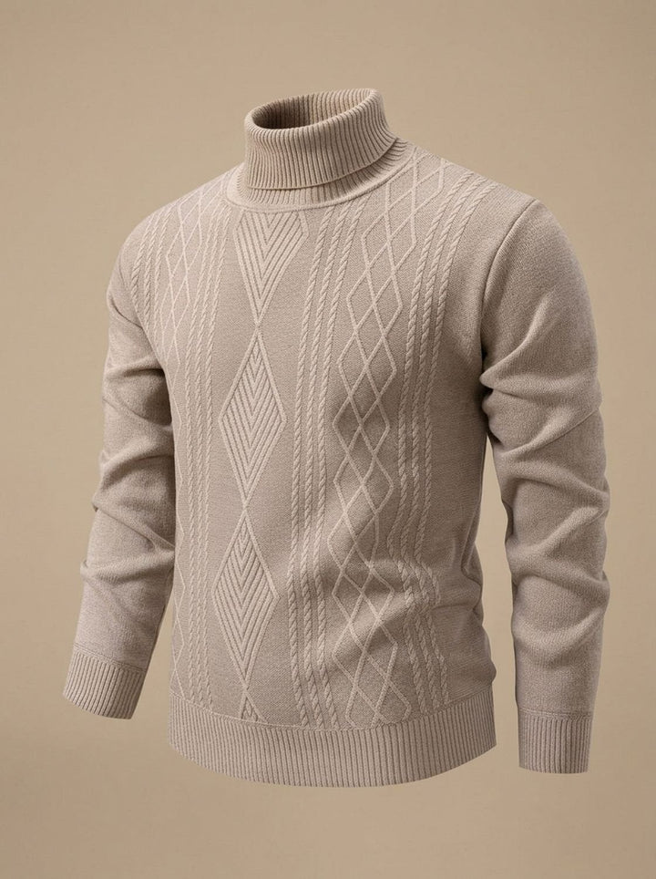 Men's Slim-Fit Cable-Knit Turtleneck Sweater