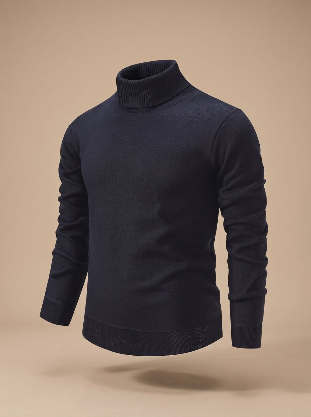 Men's Slim-Fit Fine-Knit Turtleneck Sweater Ribbed Cuffs