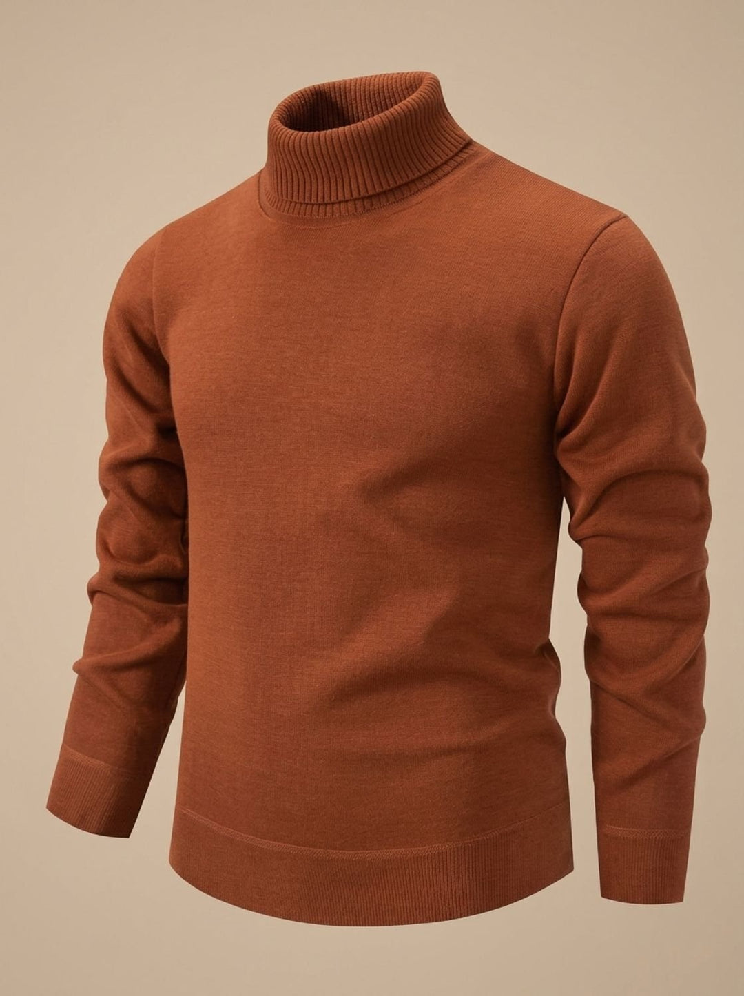 Men's Slim-Fit Fine-Knit Turtleneck Sweater Ribbed Cuffs