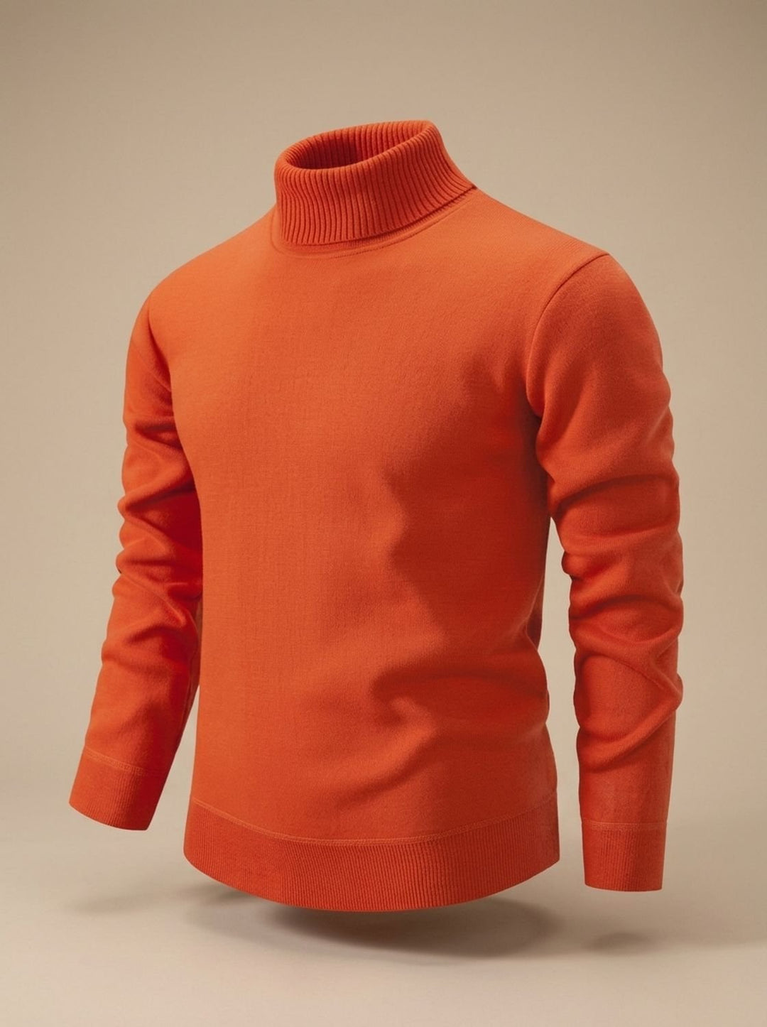 Men's Slim-Fit Fine-Knit Turtleneck Sweater Ribbed Cuffs