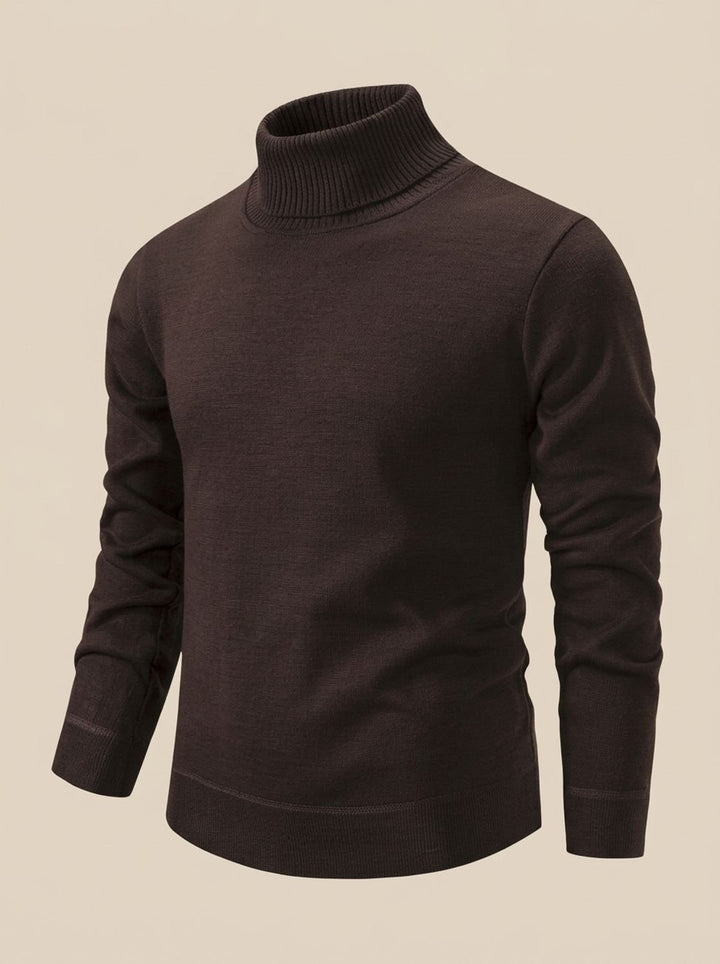 Men's Slim-Fit Fine-Knit Turtleneck Sweater Ribbed Cuffs