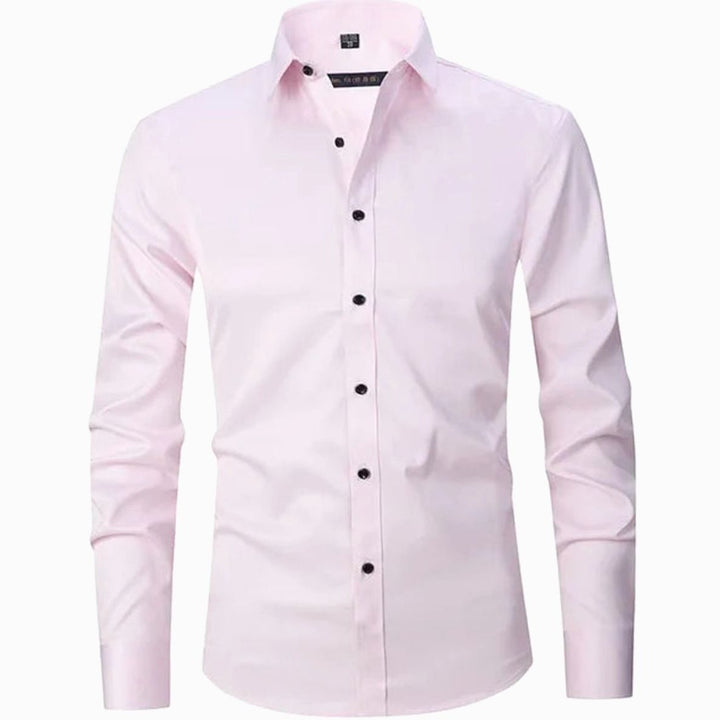 Men's Slim-Fit Long-Sleeve Button-Down Dress Shirt - Pink