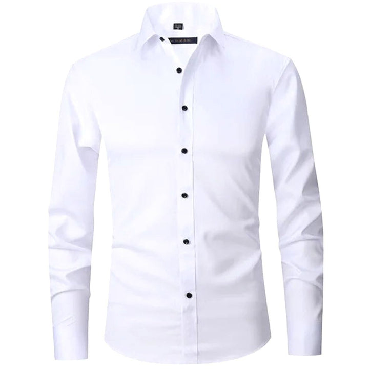Men's Slim-Fit Long-Sleeve Button-Down Dress Shirt - White