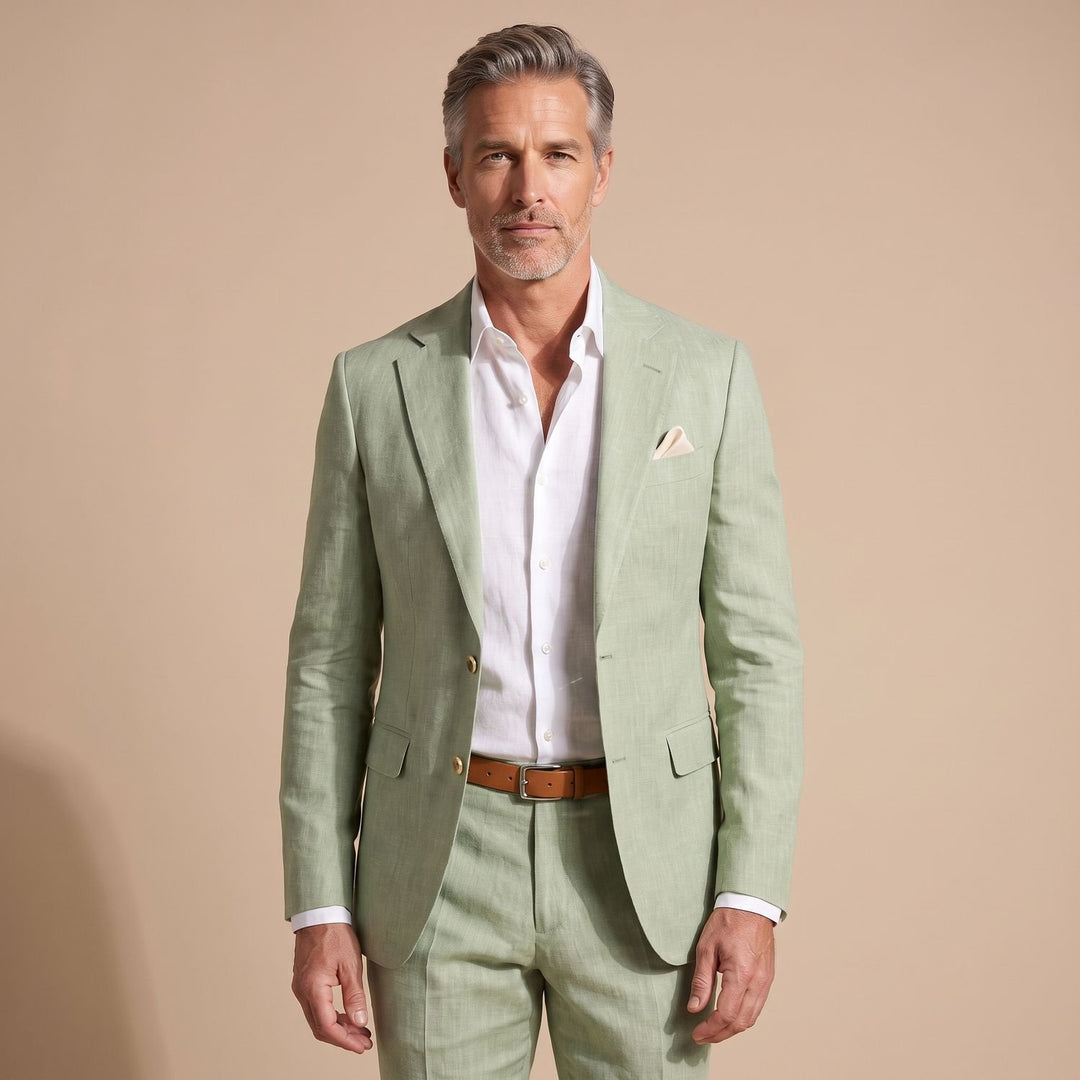 Men's Slim-Fit Notch-Lapel Two-Piece Suit - Sage