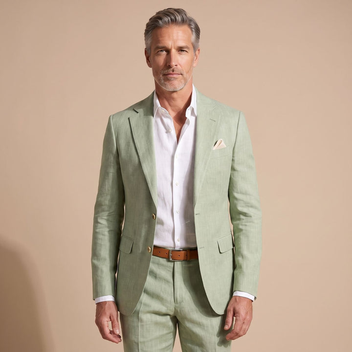 Men's Slim-Fit Notch-Lapel Two-Piece Suit - Sage