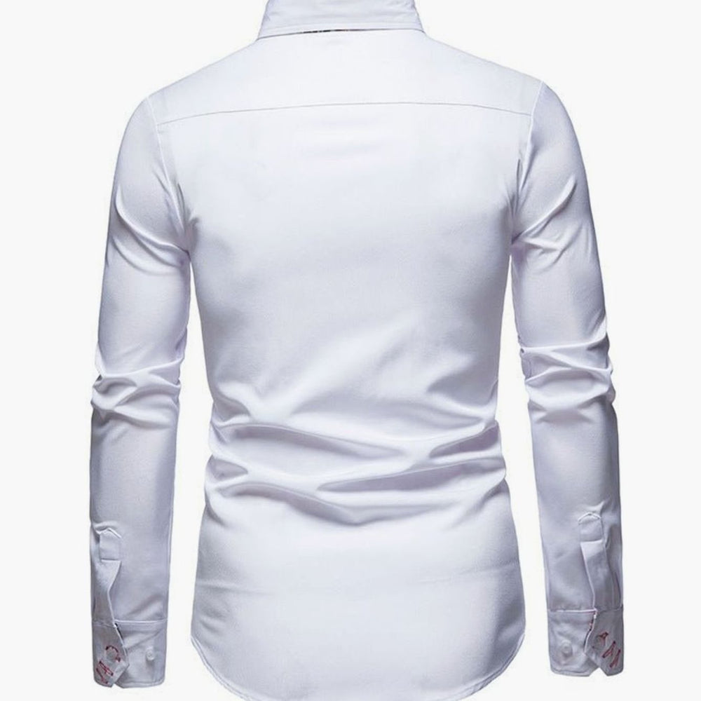 Men's Slim-Fit Stylish Shirt Paisley Contrast Cuffs