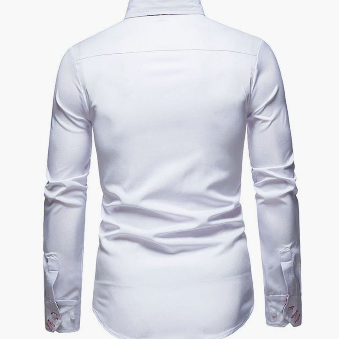 Men's Slim-Fit Stylish Shirt Paisley Contrast Cuffs