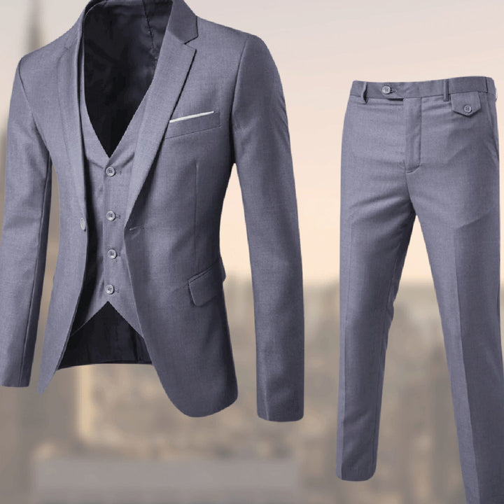 Men's Slim-Fit Three-Piece Classic Formal Suit Set