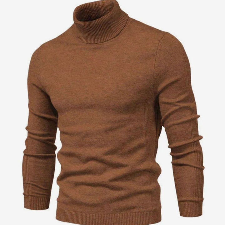 Men's Slim-Fit Turtleneck Knit Neck Sweater - Brown