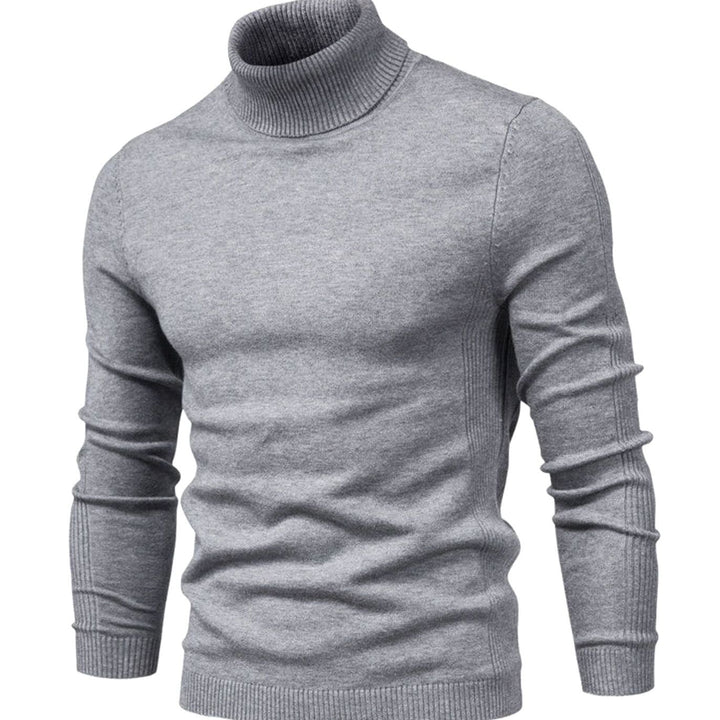 Men's Slim-Fit Turtleneck Knit Sweater - Gray