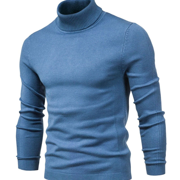 Men's Slim-Fit Turtleneck Knit Sweater - Light Blue