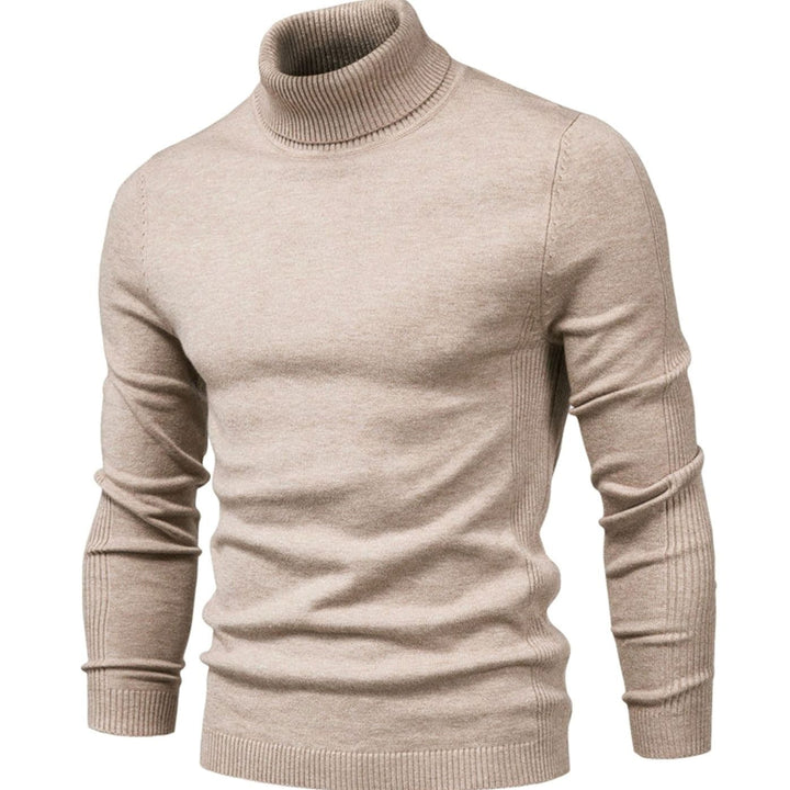Men's Slim-Fit Turtleneck Knit Sweater - Beige