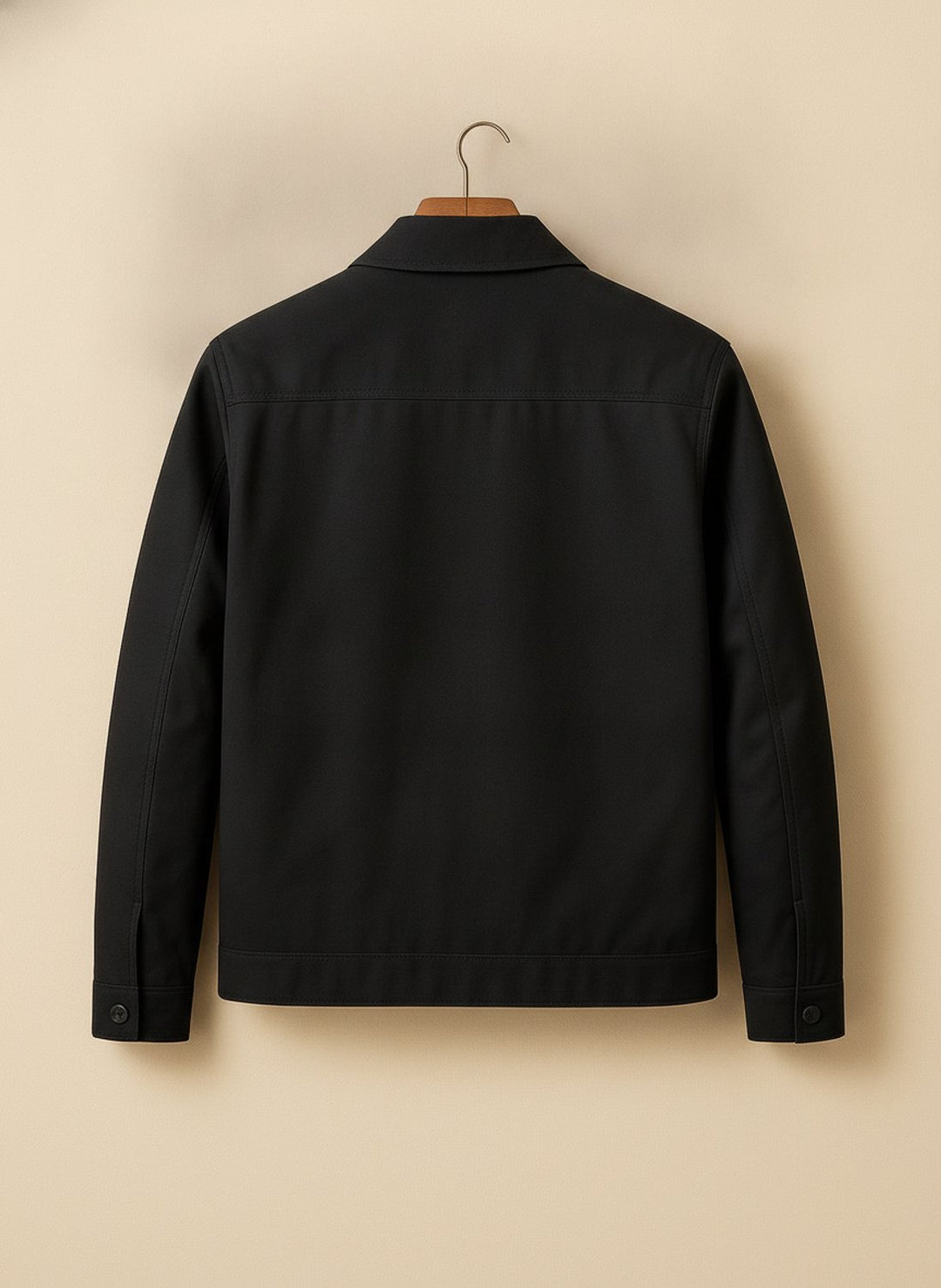 Men's Smart-Casual Harrington Jacket Gingham-Lined Full-Zip