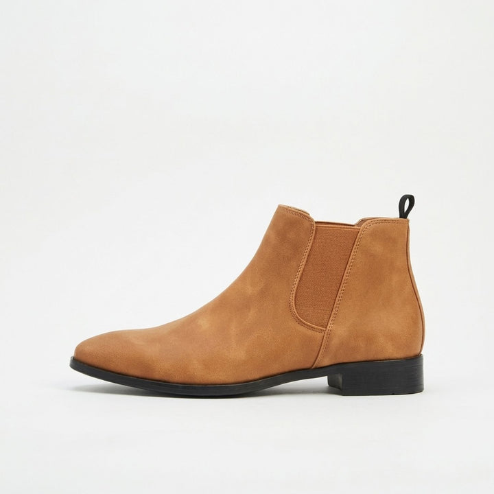 Men's Smooth Leather Elastic-Panel Chelsea Boots