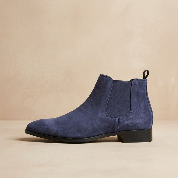 Men's Smooth Leather Elastic-Panel Chelsea Boots