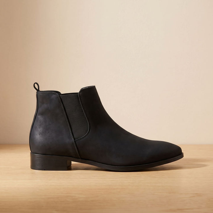 Men's Smooth Leather Elastic-Panel Chelsea Boots
