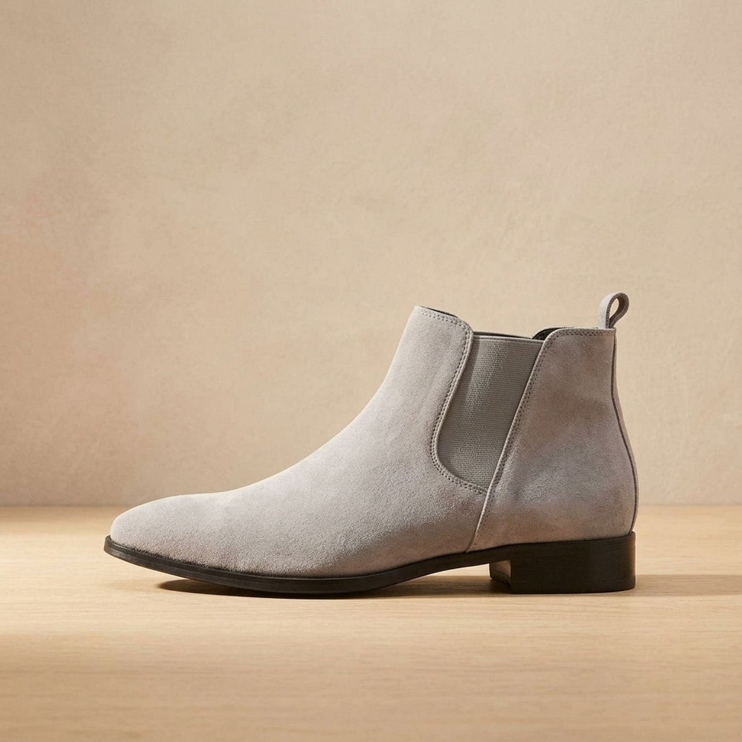 Men's Smooth Leather Elastic-Panel Chelsea Boots