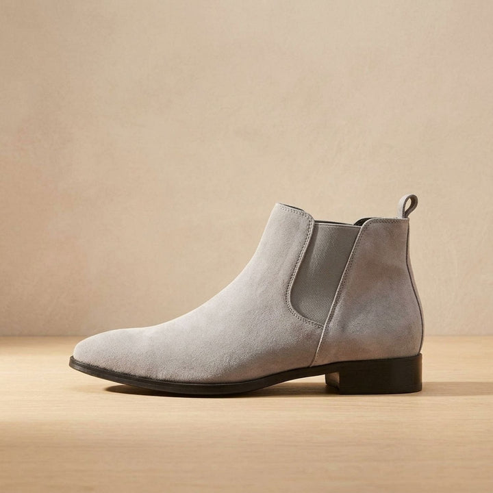 Men's Smooth Leather Elastic-Panel Chelsea Boots