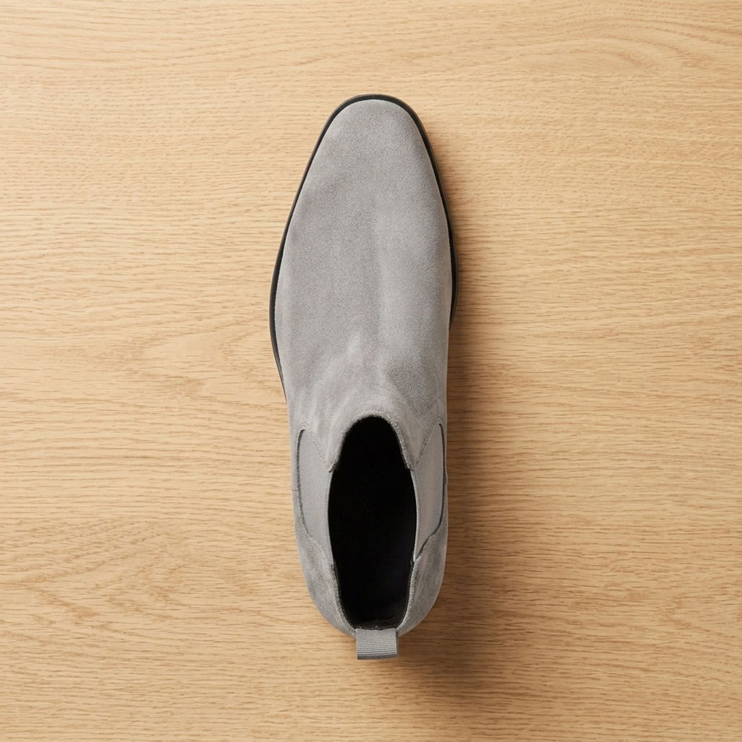 Men's Smooth Leather Elastic-Panel Chelsea Boots