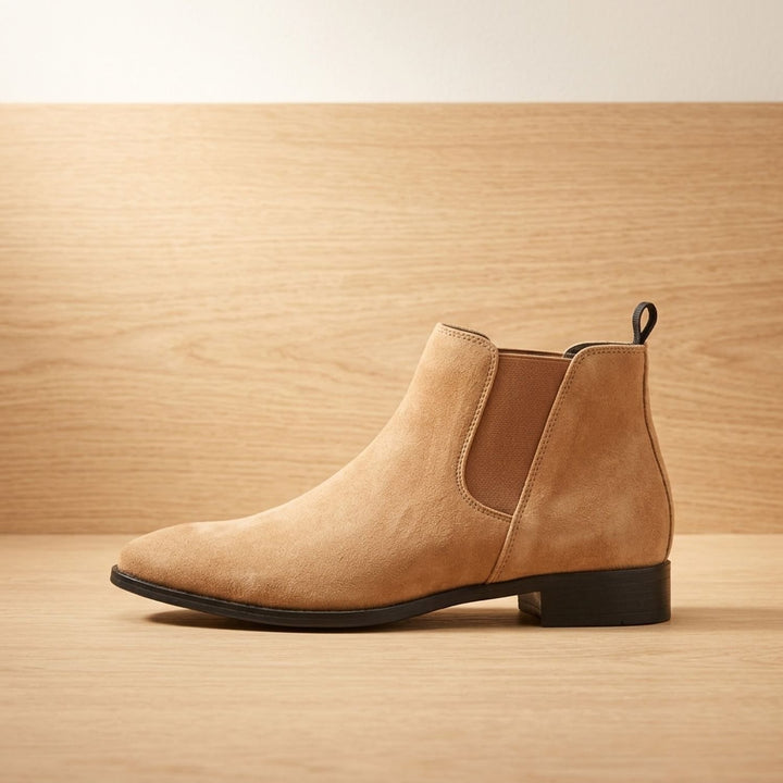 Men's Smooth Leather Elastic-Panel Chelsea Boots