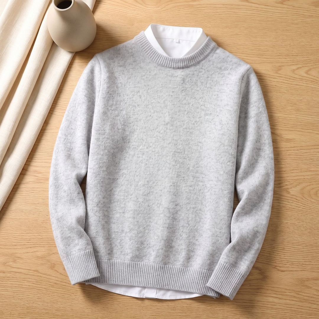 Men's Soft Knit Crew-Neck Pullover Sweater - Gray