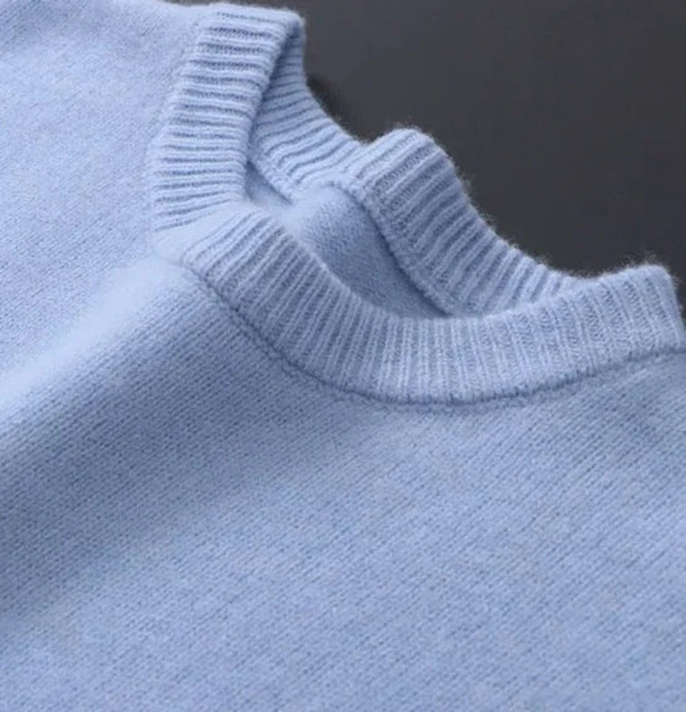 Men's Soft Mohair Crewneck Knit Sweater Pullover