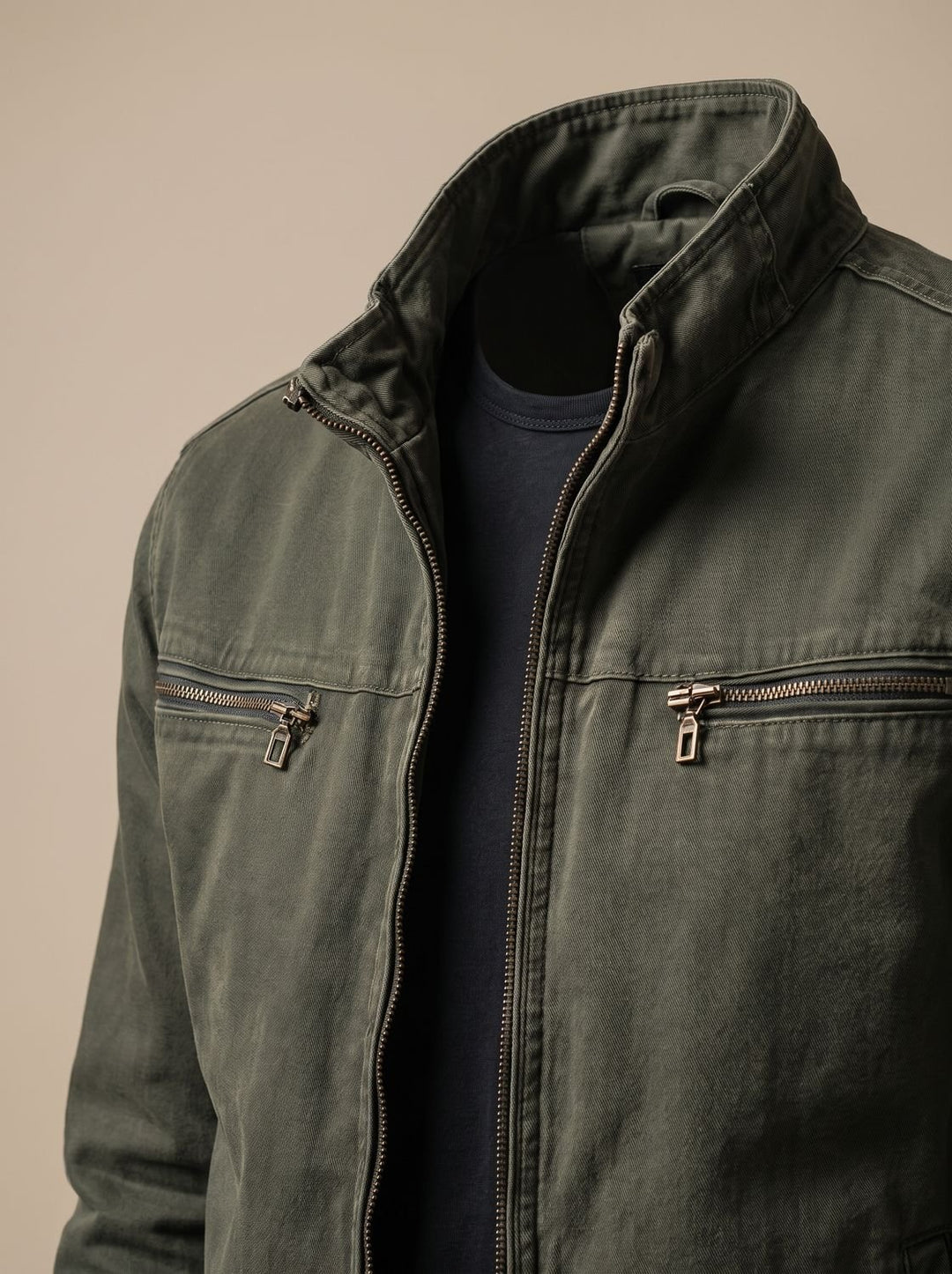 Men's Stand-Collar Full-Zip Slim-Fit Bomber Jacket
