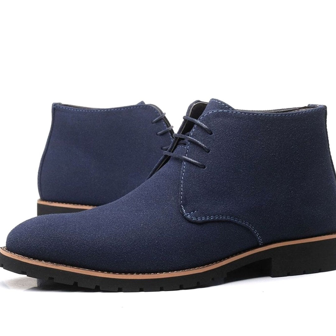 Men's Suede Ankle Lace-Up Boots Casual Chukka - Blue