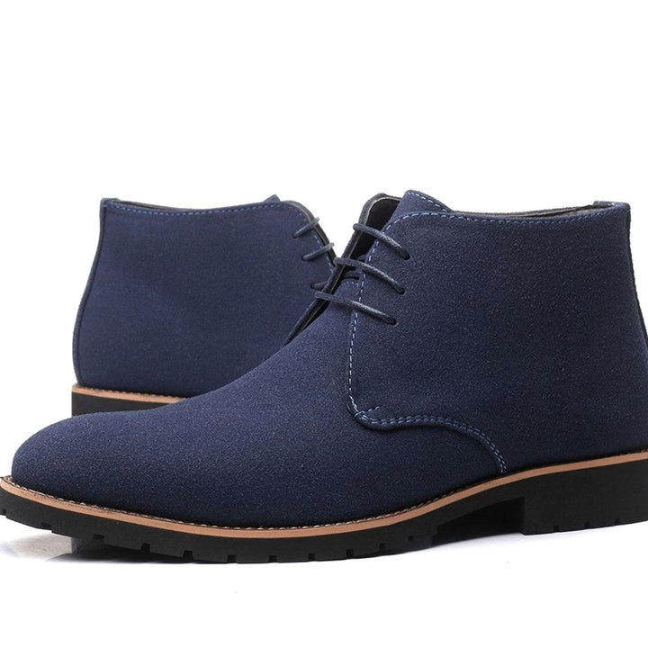 Men's Suede Ankle Lace-Up Boots Casual Chukka - Blue