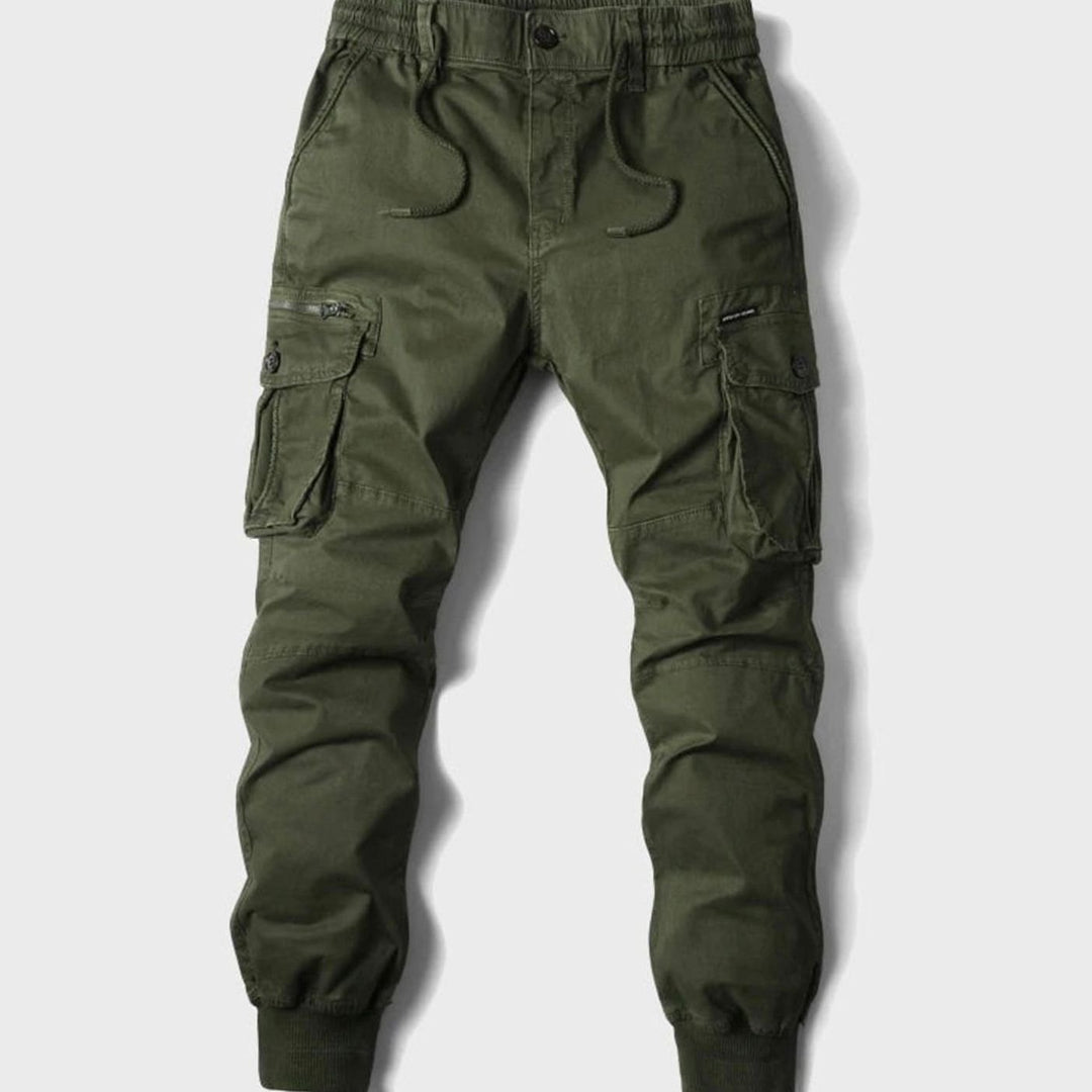 Men's Tactical Multi-Pocket Cuffed Cargo Jogger Pants - Green
