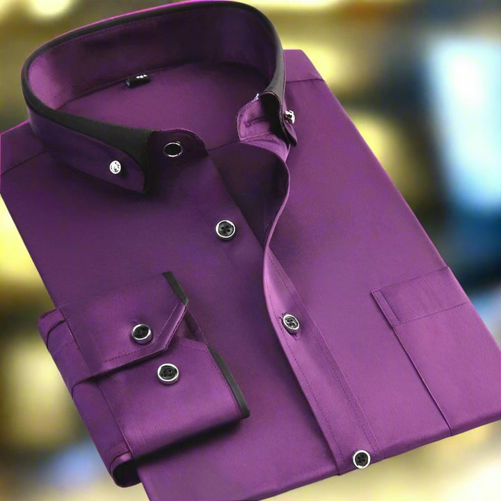 Men's Tailored Button-Down Long-Sleeve Dress Shirt - Lilac
