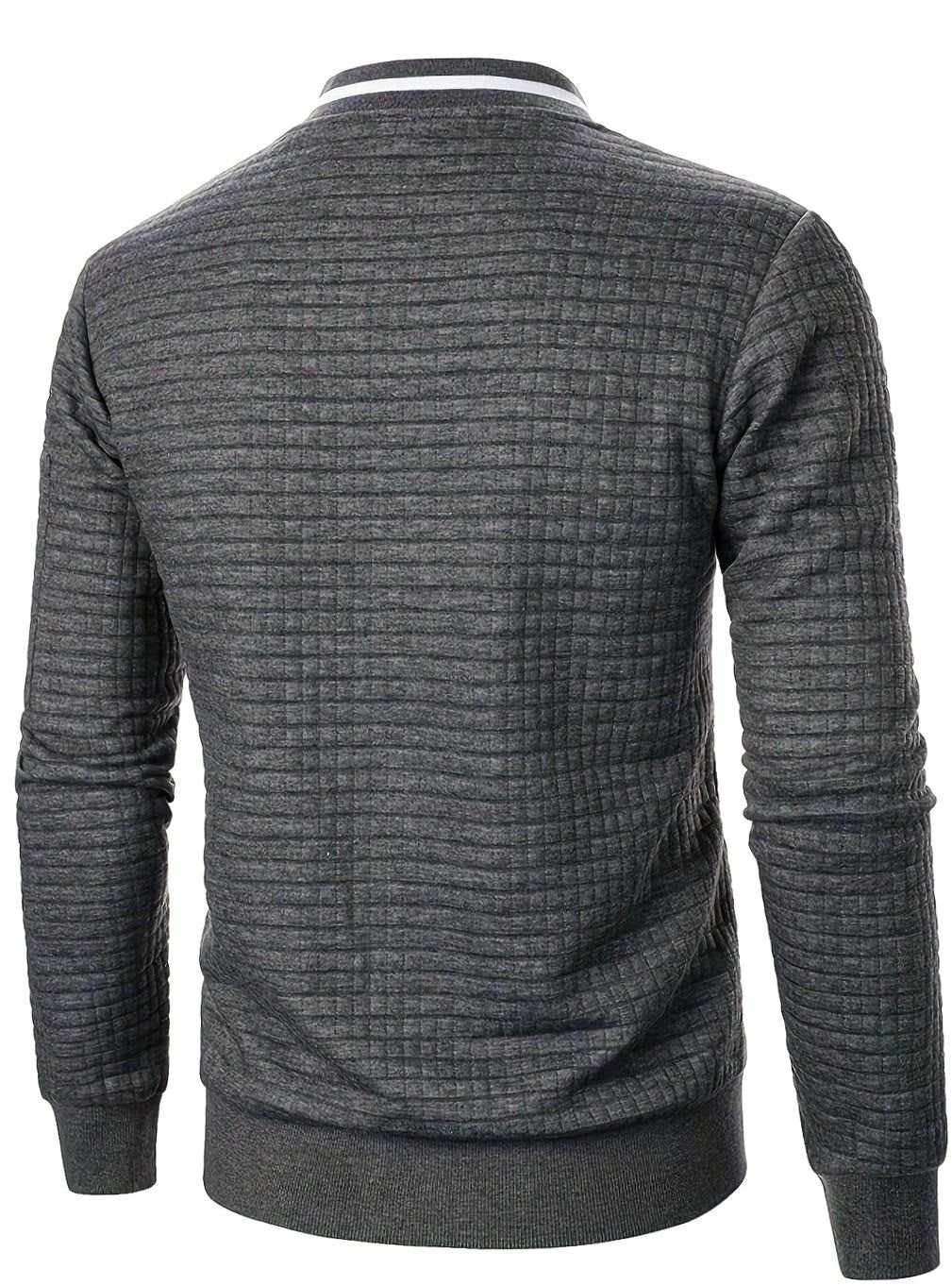 Men's Textured Grid Full-Zip Bomber Jacket