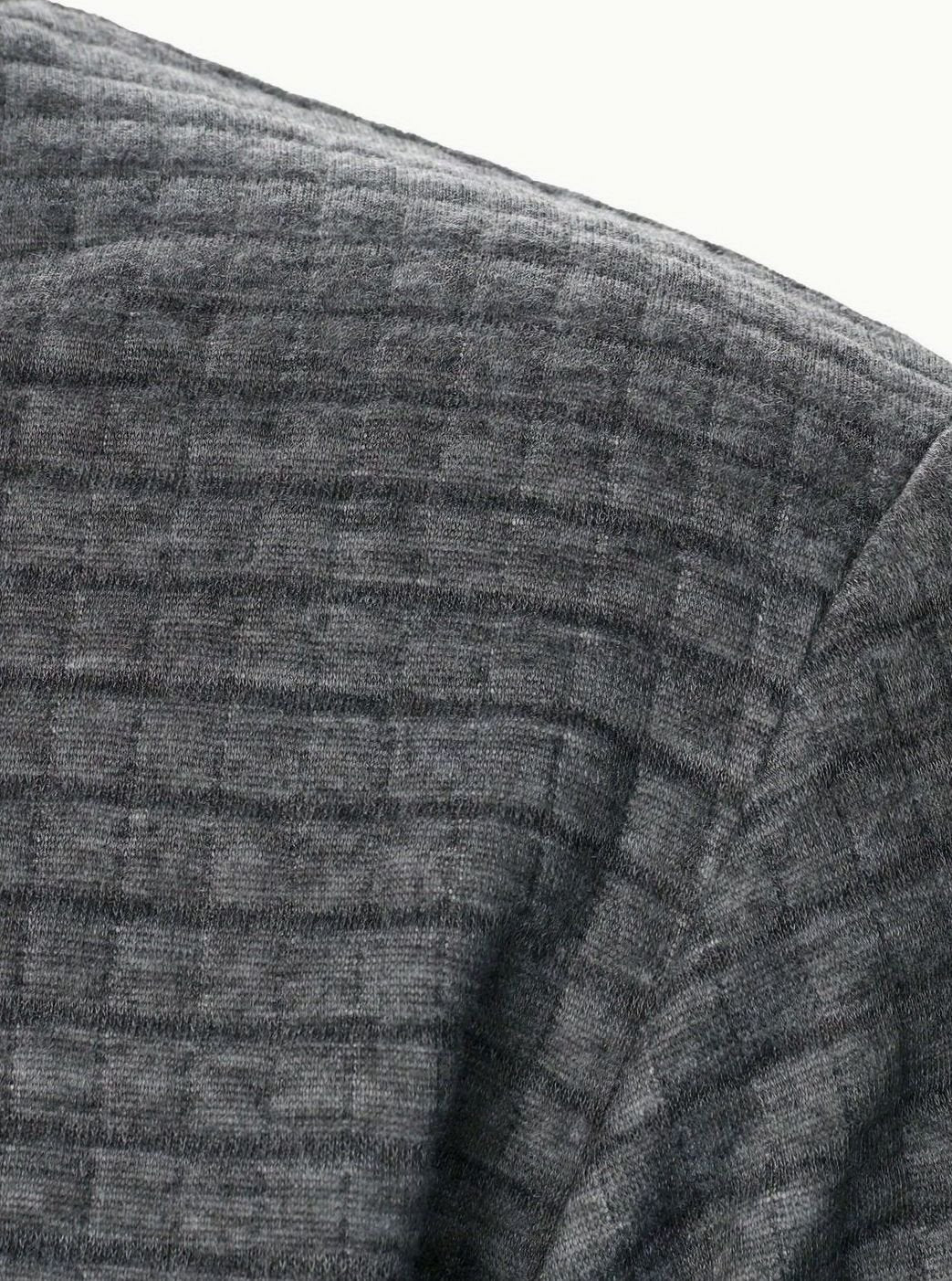 Men's Textured Grid Full-Zip Bomber Jacket