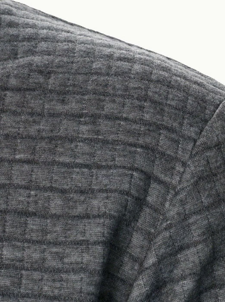 Men's Textured Grid Full-Zip Bomber Jacket