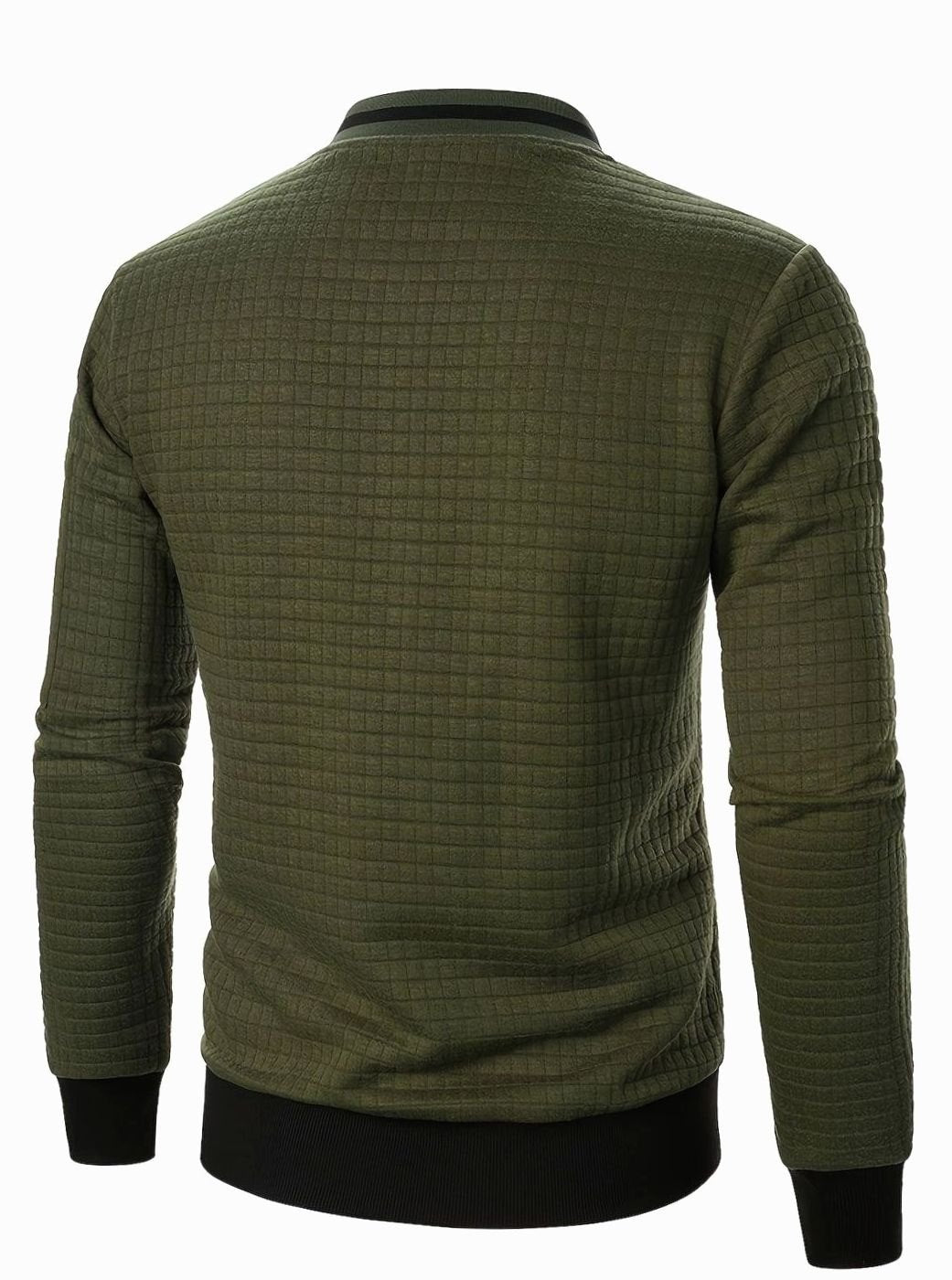 Men's Textured Grid Full-Zip Bomber Jacket