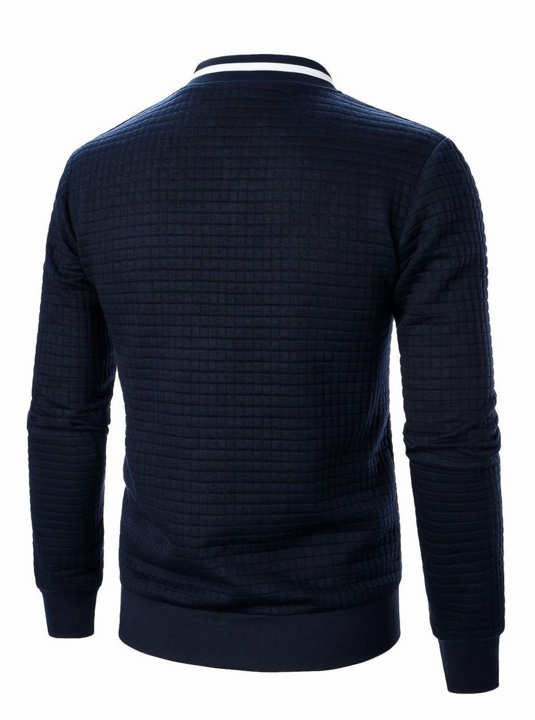Men's Textured Grid Full-Zip Bomber Jacket