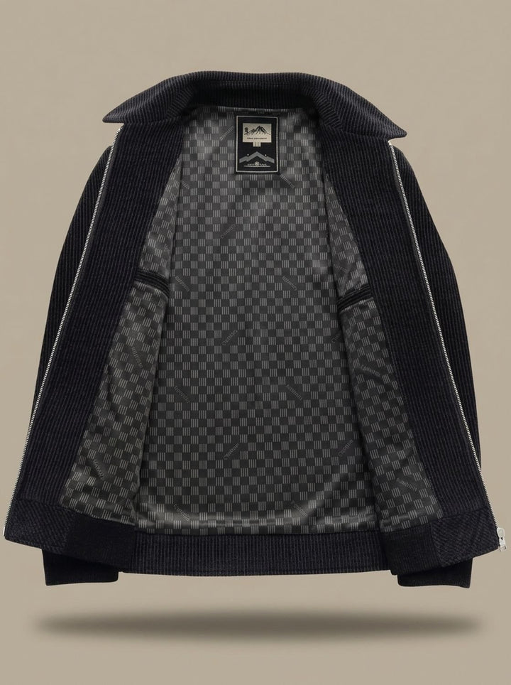 Men's Textured Quilted Zip-Front Bomber Jacket