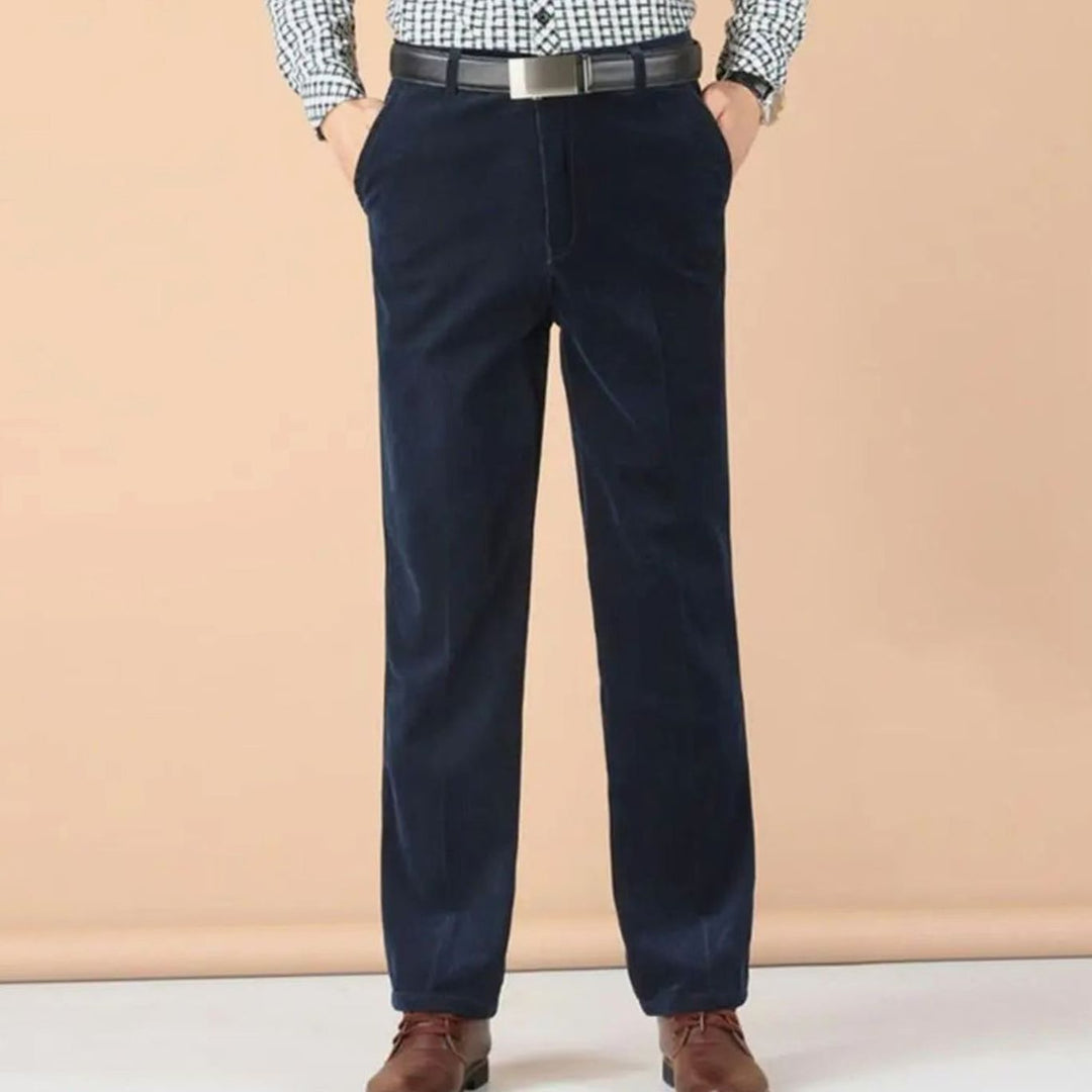 Men's Velvet Tailored-Fit Straight-Leg Dress Pants - Royal Blue