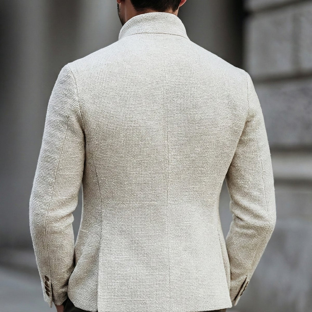 Men's Vintage-Inspired Stand-Collar Single-Breasted Cardigan