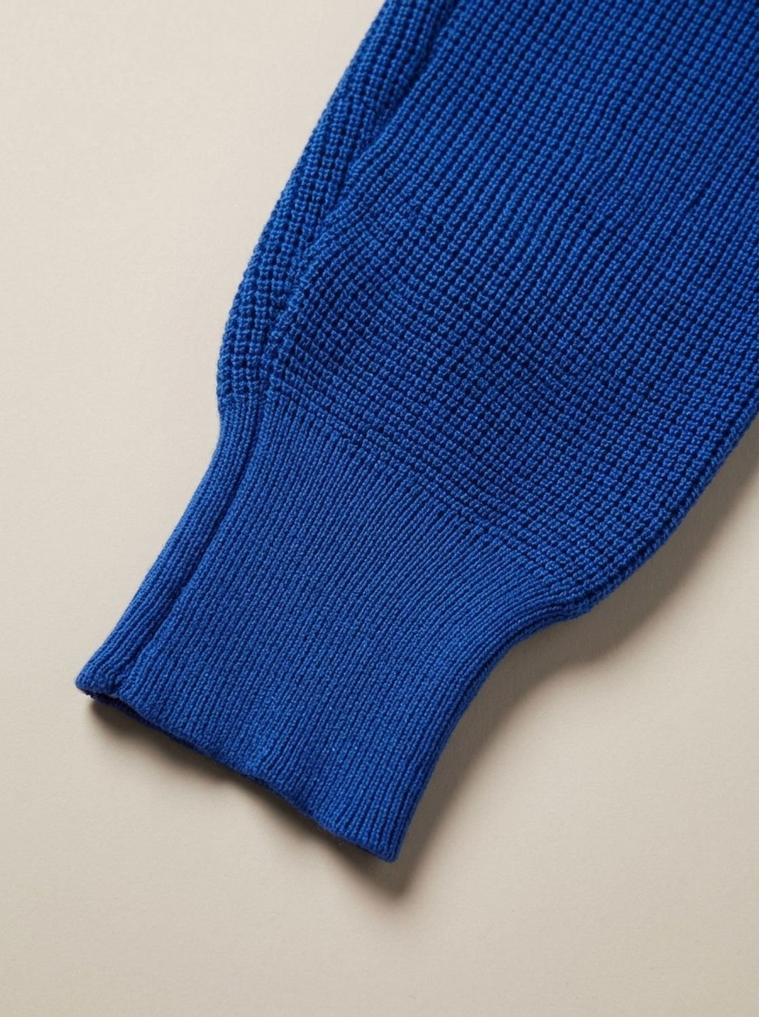 Men's Waffle-Knit Button-Collar Long Sleeve Pullover Sweater