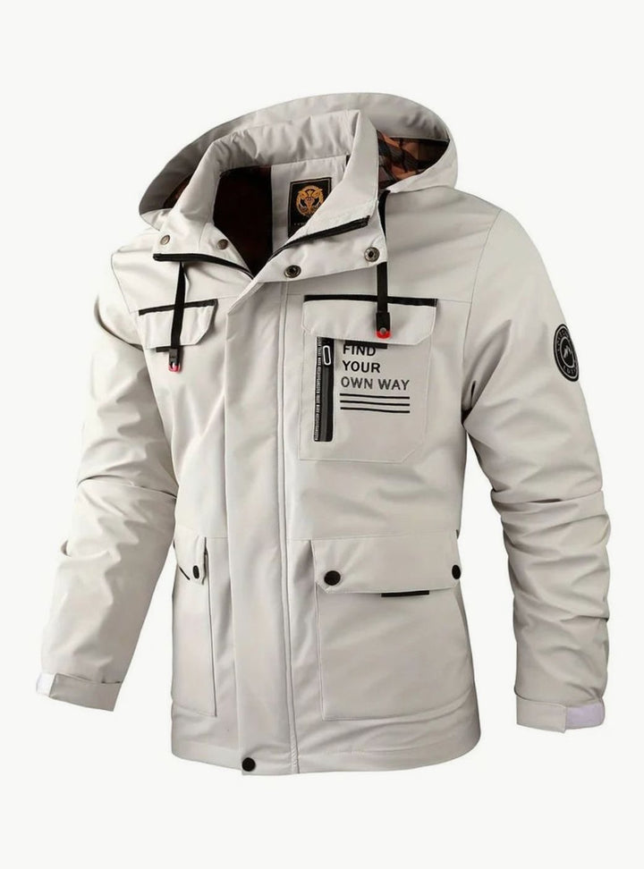 Men's Waterproof Hooded Insulated Outdoor Winter Jacket - White