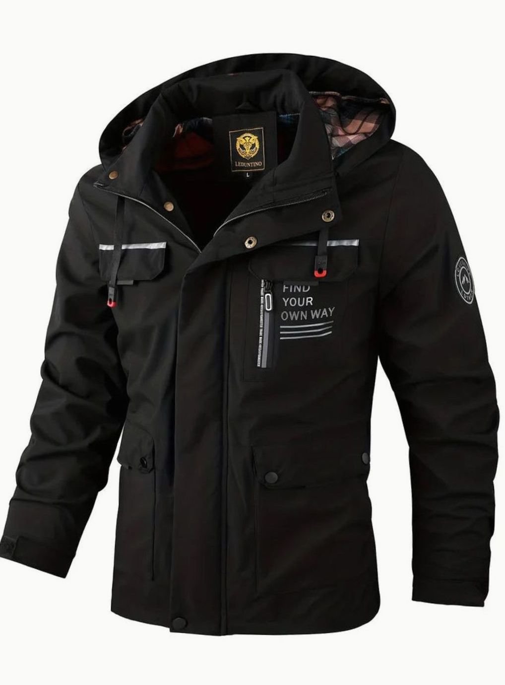 Men's Waterproof Hooded Insulated Outdoor Winter Jacket - Black