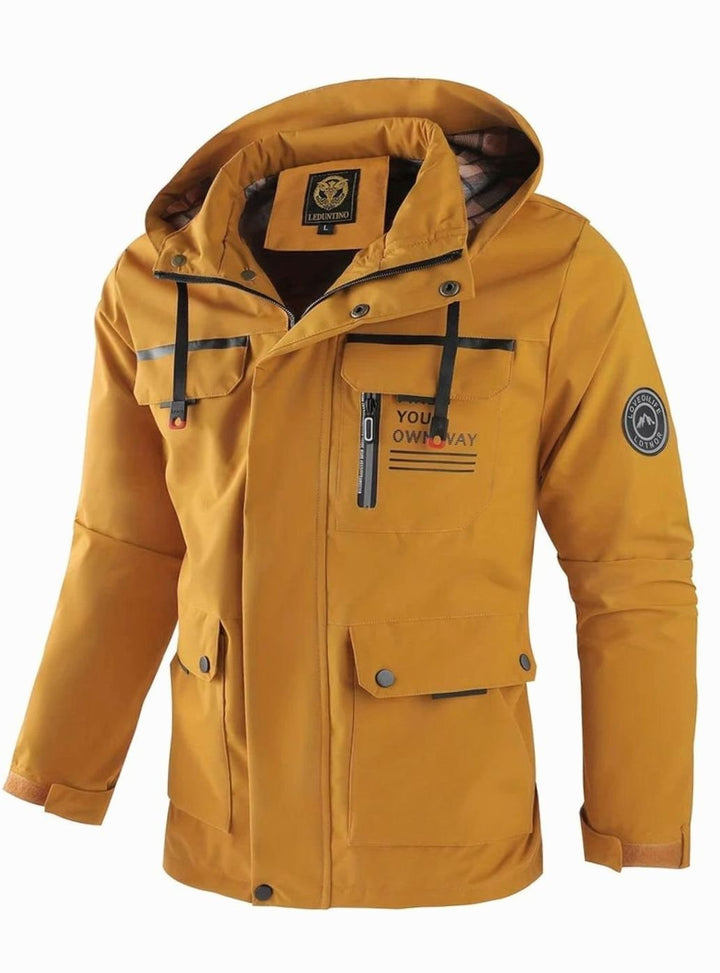 Men's Waterproof Hooded Insulated Outdoor Winter Jacket - Yellow