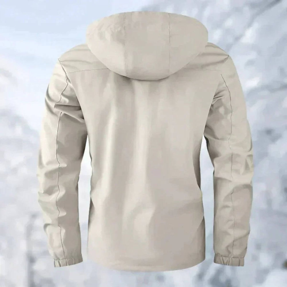 Men's Waterproof Hooded Quilted Jacket Windproof Outdoor Parka