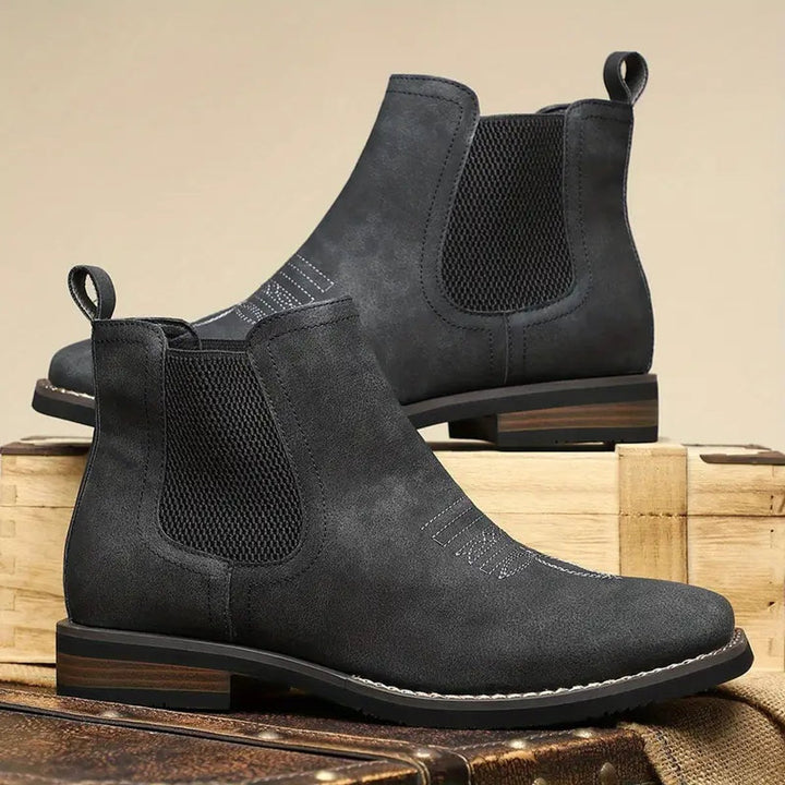 Men's Western-Style Chelsea Slip-On Ankle Boots