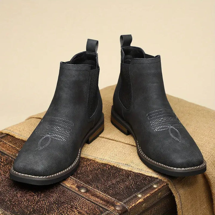 Men's Western-Style Chelsea Slip-On Ankle Boots