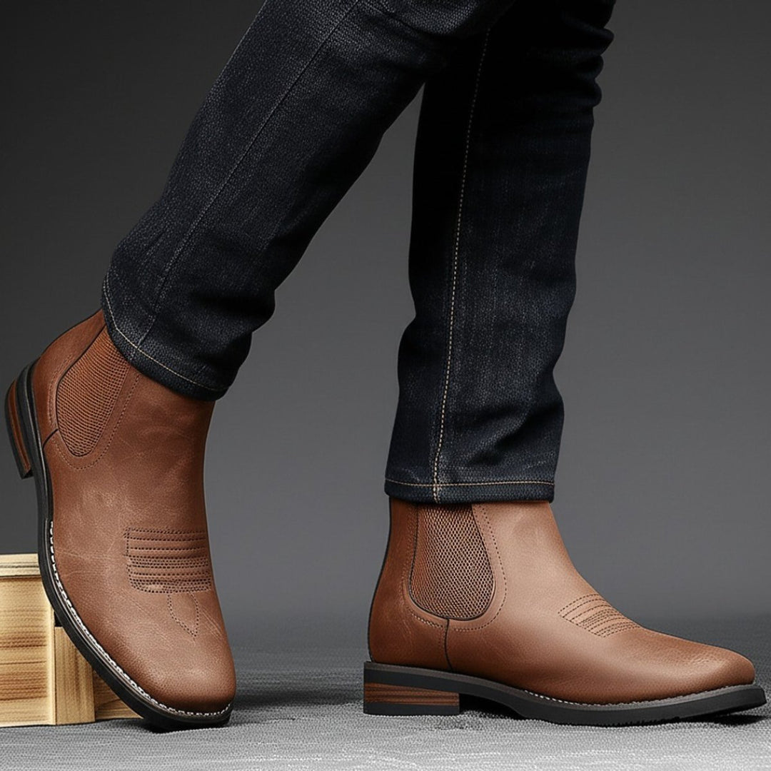 Men's Western-Style Chelsea Slip-On Ankle Boots