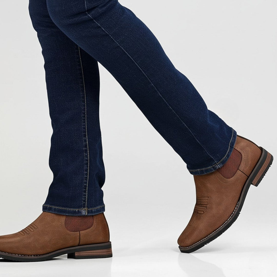 Men's Western-Style Chelsea Slip-On Ankle Boots