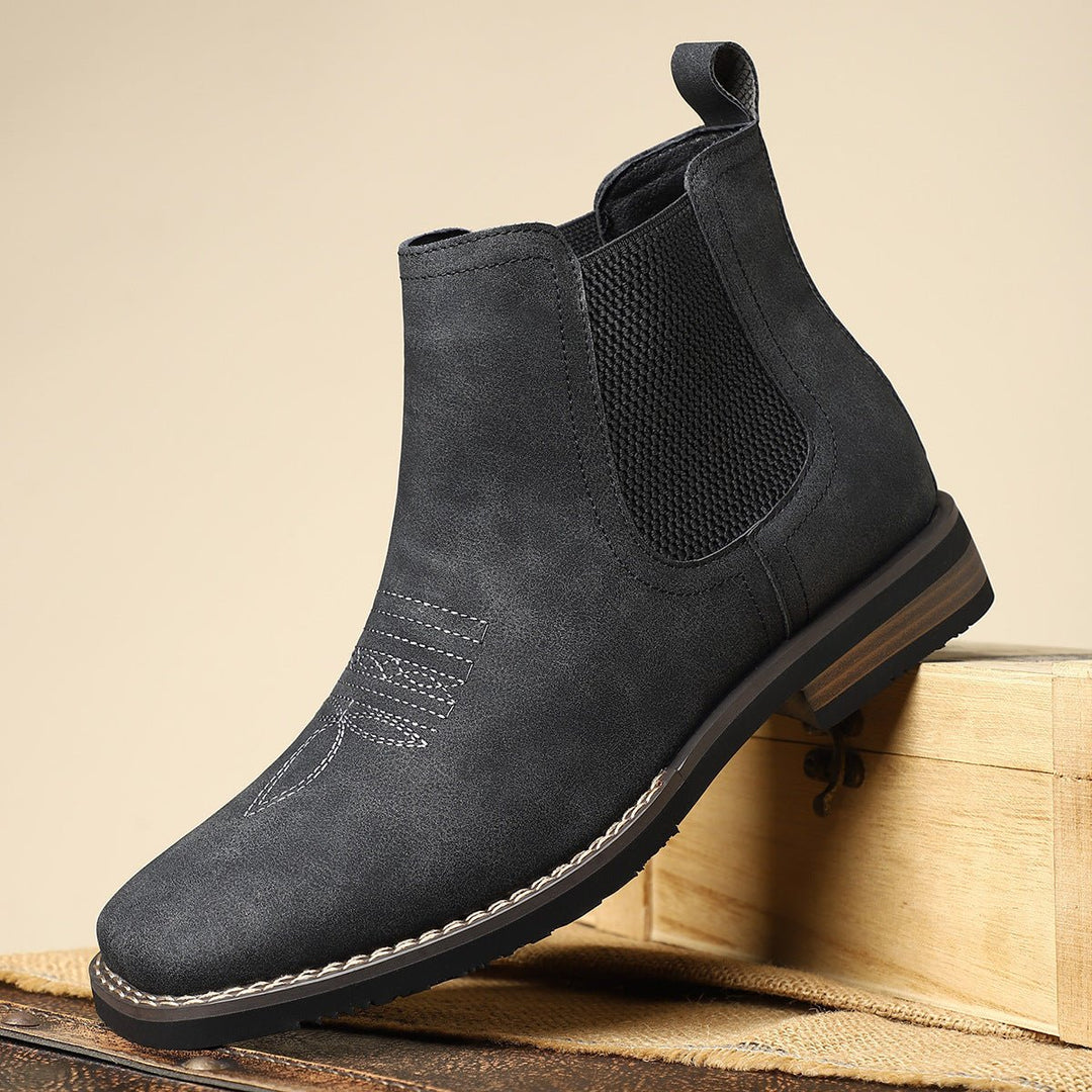 Men's Western-Style Chelsea Slip-On Ankle Boots
