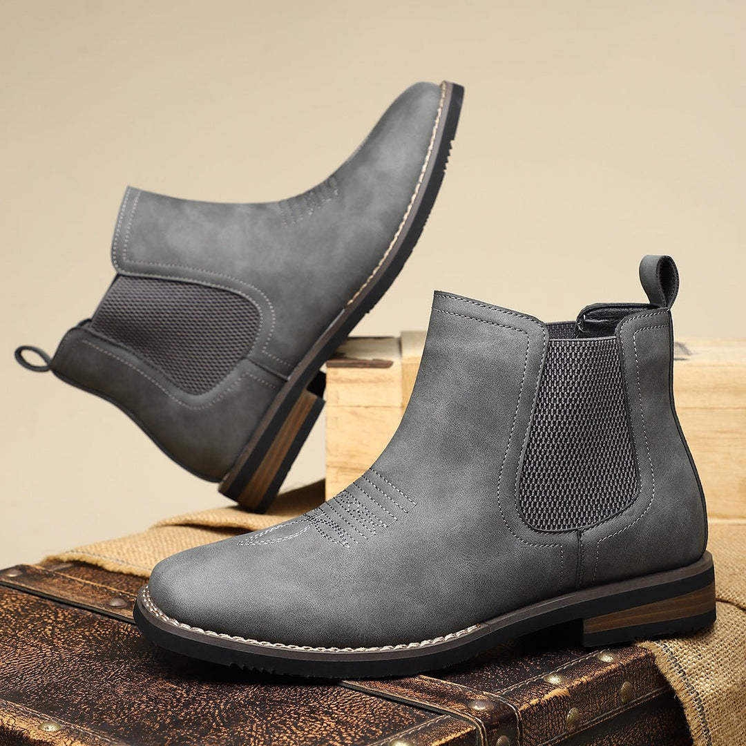 Men's Western-Style Chelsea Slip-On Ankle Boots